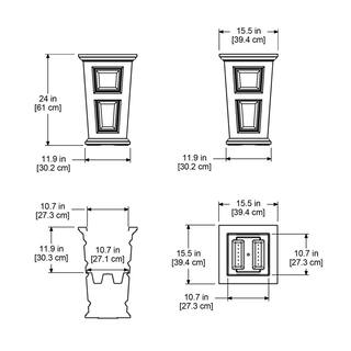 Mayne Wyndham 24 in. Tall Self-Watering Black Polyethylene Planter (2-Pack) 7829-B