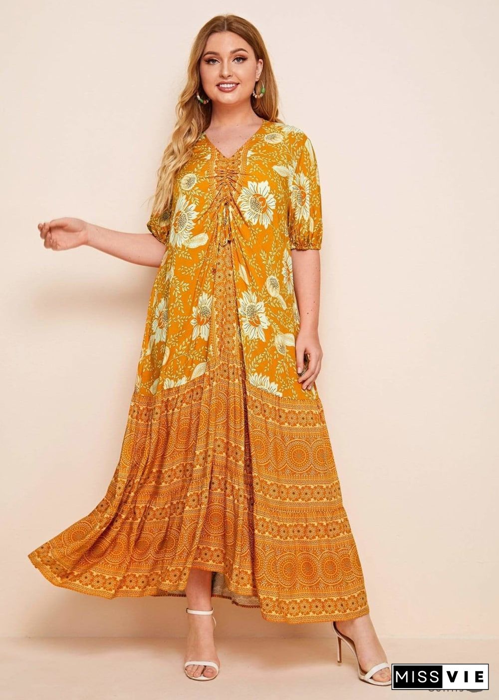 Boho Plus Size Catalina Maxi Dress For Women