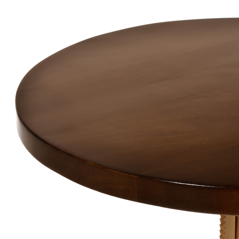 Regan Adjustable Crank Accent Table  Elm/Gold   Traditional   Side Tables And End Tables   by CAROLINA CLASSICS  Houzz