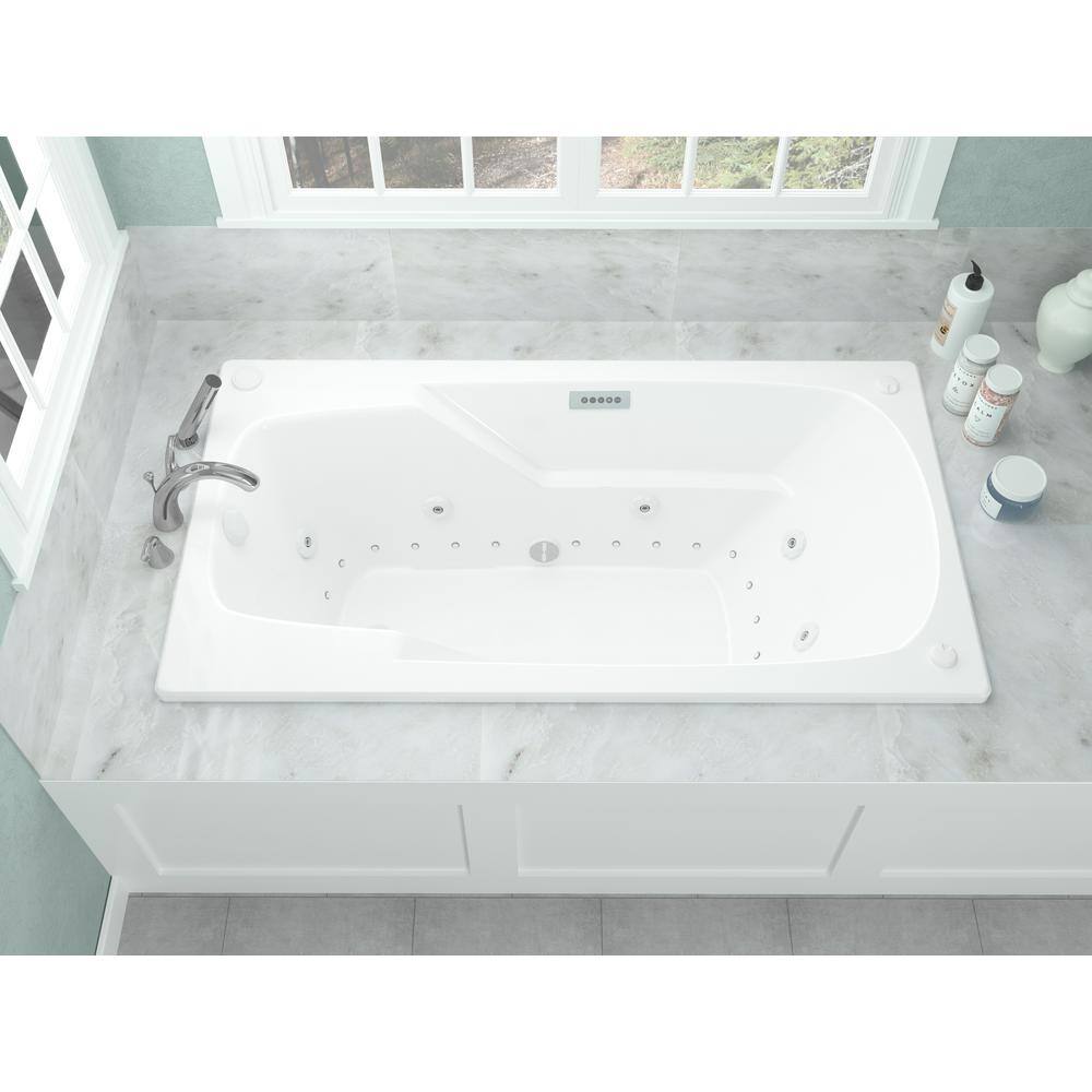 Universal Tubs Coral Diamond Series 6 ft. Right Drain Rectangular Drop-in Whirlpool and Air Bath Tub in White HD3672EDRX