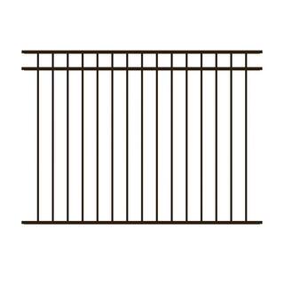 FORGERIGHT 4 ft. H x 6 ft. W 3-Rail Deluxe Black Aluminum Fence Panel 836263