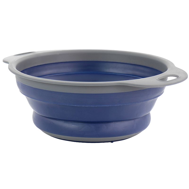 Oster Cocina Bluemarine Collapsible Round Plastic Colander in Blue