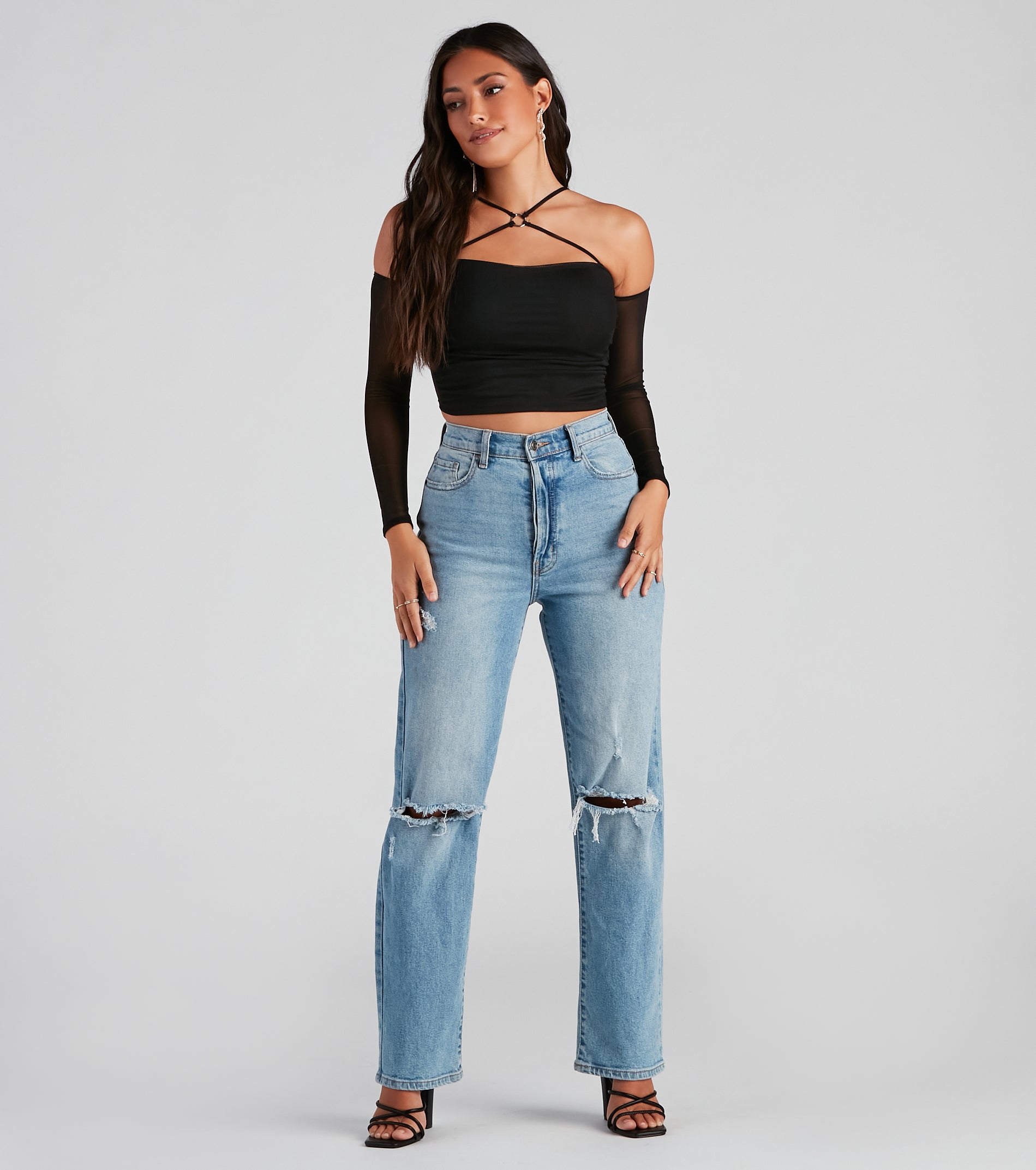 Hot And Cold Shoulder Strappy Top