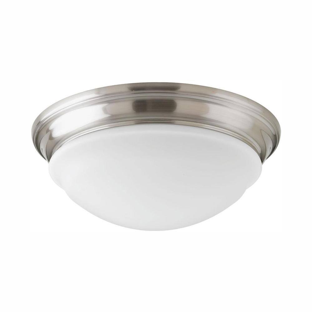 Progress Lighting 12.56 in. Flush Mount Collection 25 -Watt Brushed Nickel Integrated LED Flush Mount P350052-009-30