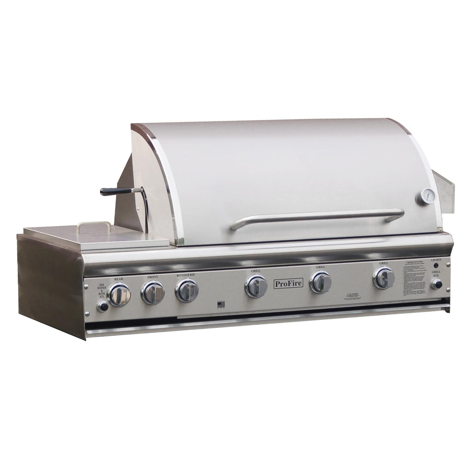 ProFire Professional Deluxe Series 48-Inch Built-In Natural Gas Grill With Double Side Burner