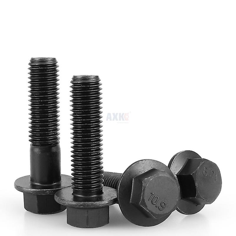 5pcs M6 M8 10.9 Grade  Hexagonal Flange Bolts Flange Screws Hexagonal Belt Pad Full Thread/partial Thread Gb5789