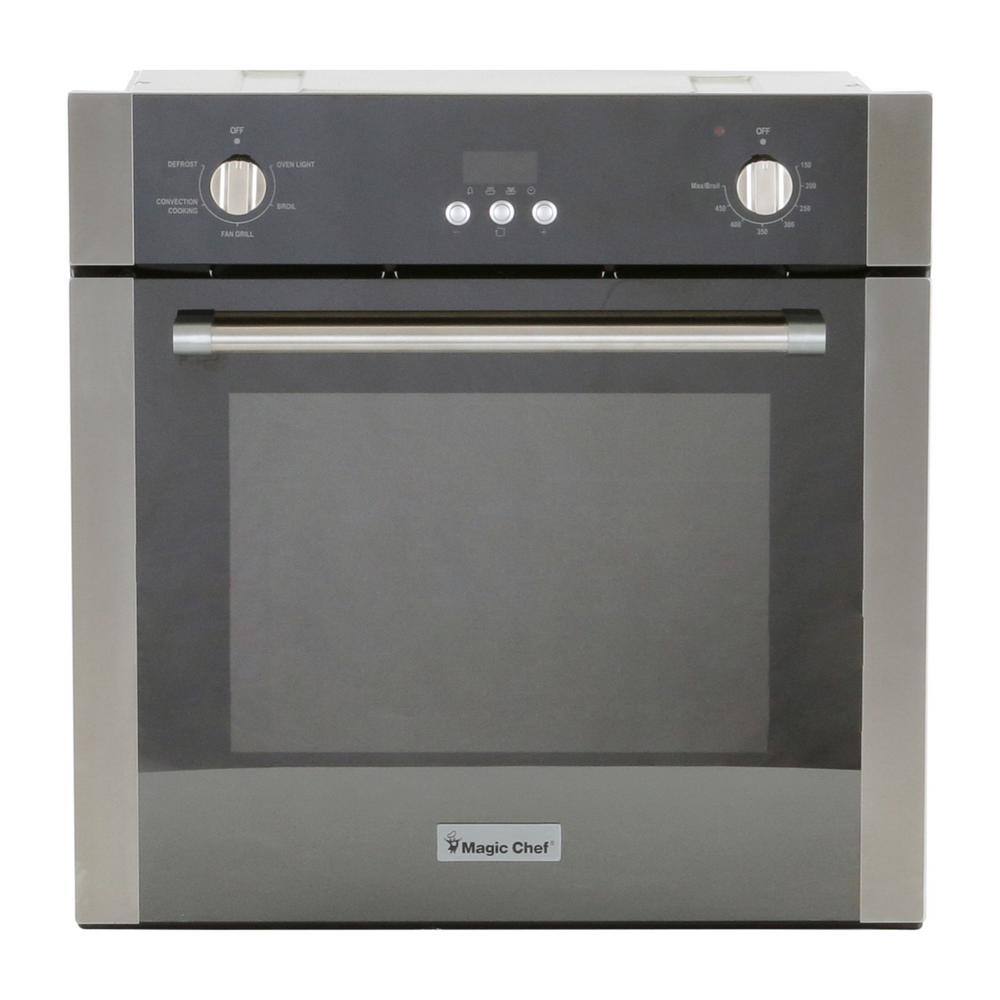 Magic Chef 24 in. 2.2 cu. ft. Single Electric Wall Oven with Convection in Stainless Steel MCSWOE24S