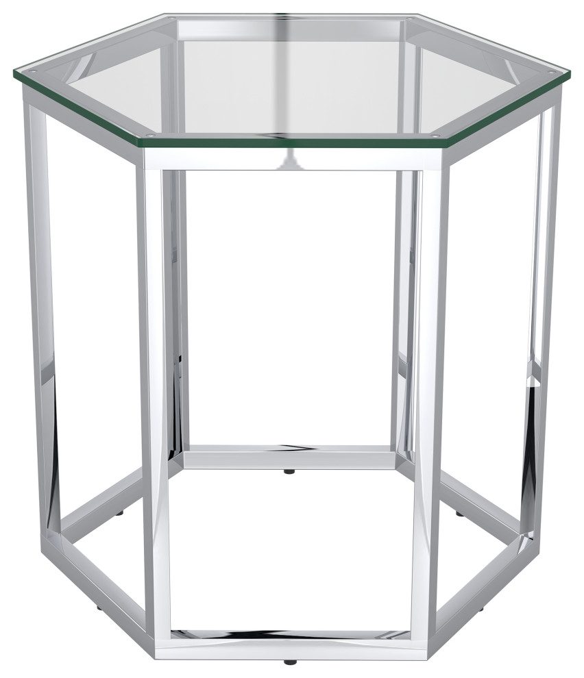 Contemporary Metal and Glass Accent Table Set   Contemporary   Side Tables And End Tables   by WHI  Houzz