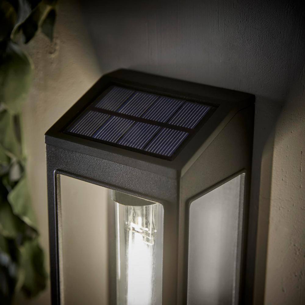 Hampton Bay Solar Black LED Outdoor Wall Light 10 Lumens 92350-904