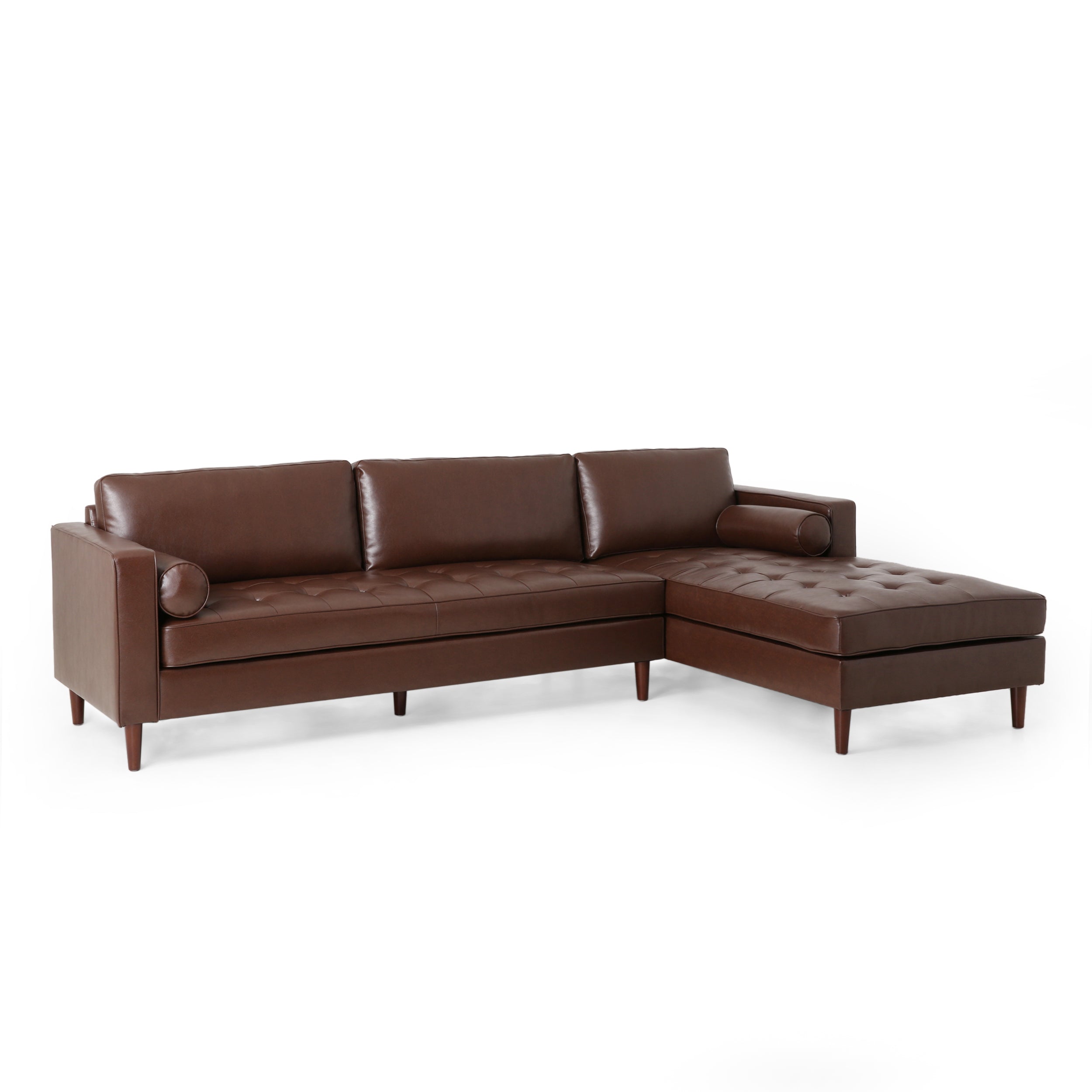 Lockbourne Contemporary Tufted Upholstered Chaise Sectional