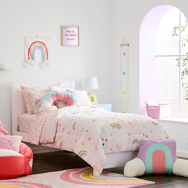 The Big One Kids? Aaliyah Rainbow Reversible Comforter Set with Shams