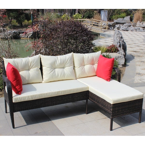 2 Piece Outdoor Patio Sectional Sofa Set Conversation Set - Overstock - 37784750