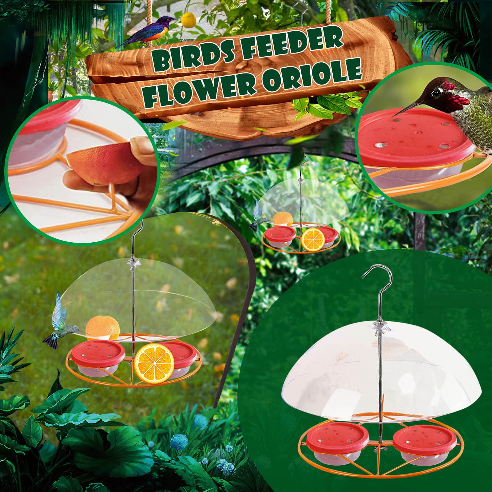 Reed Hanging Wild Birds Oriole Feeders， Jelly And Oranges，Bluebirds Hummingbirds Hous