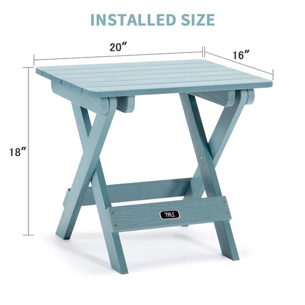 Portable Folding Side Table Square Fade-Resistant Wood Table