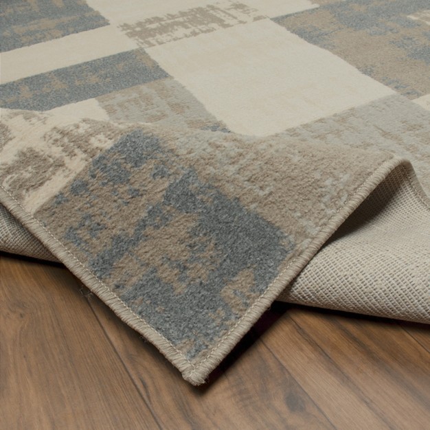 Modern Contemporary Transitional Block Geometric Patchwork Indoor Area Rug By Blue Nile Mills