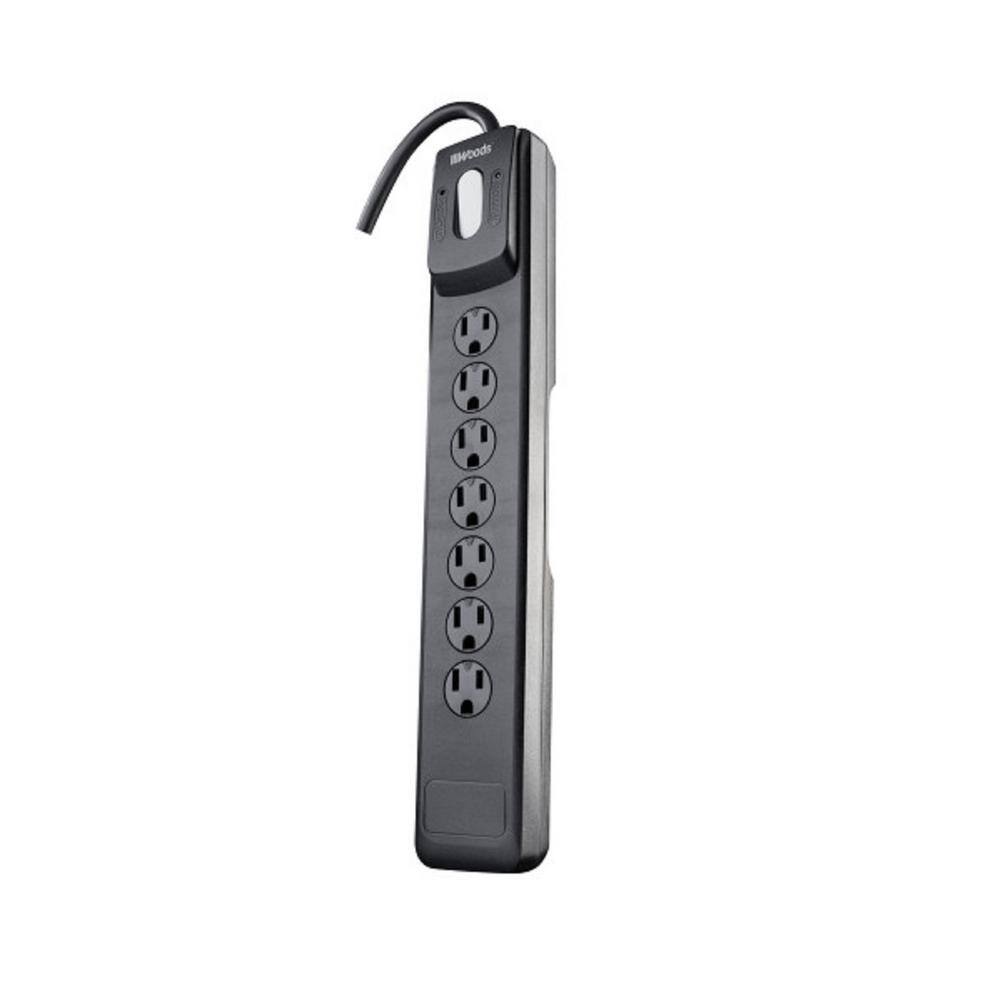 Woods 7-Outlet Surge Protector with Safety Overload Feature 41496