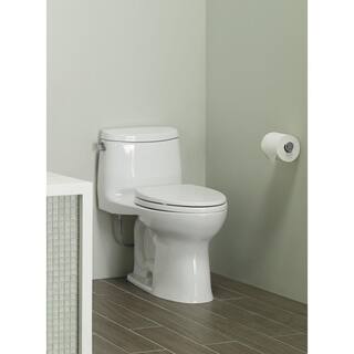 TOTO UltraMax II 1-Piece 1.28 GPF Single Flush Elongated ADA Comfort Height Toilet in Cotton White Seat Included MS604124CEFG#01