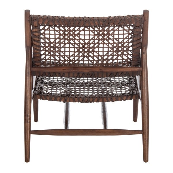 SAFAVIEH Bandelier Open Leather Weave Squared Accent Chair. - 26