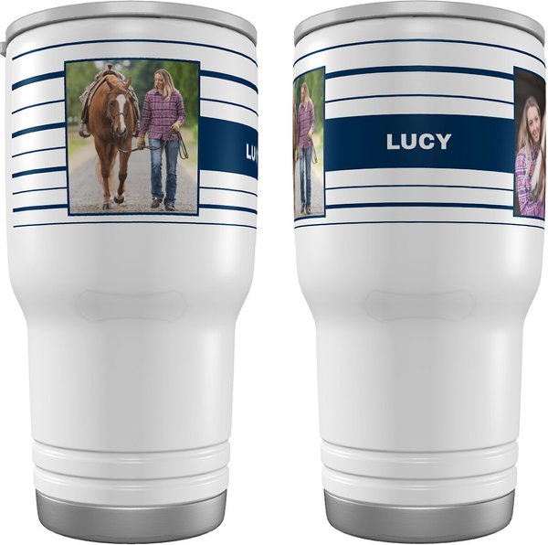 Frisco Double Walled Preppy Stripes Personalized Tumbler， 30-oz cup