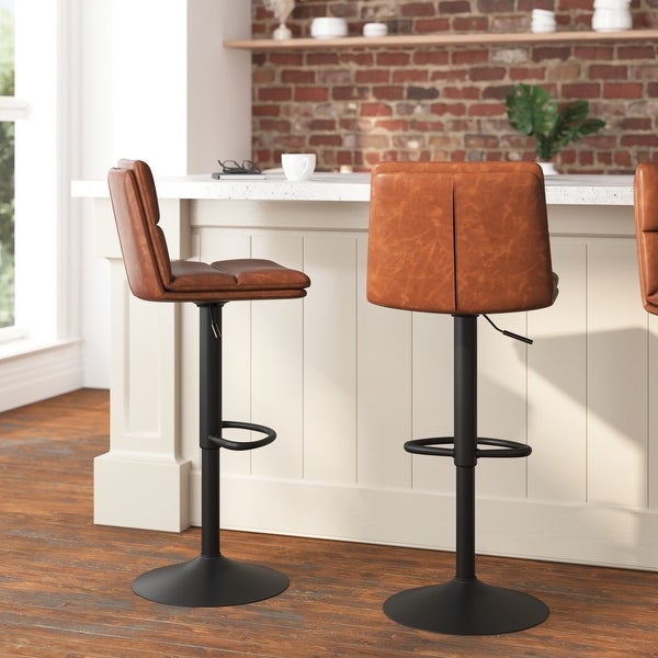 Set of 2 Armless Height Adjustable Bar Stools