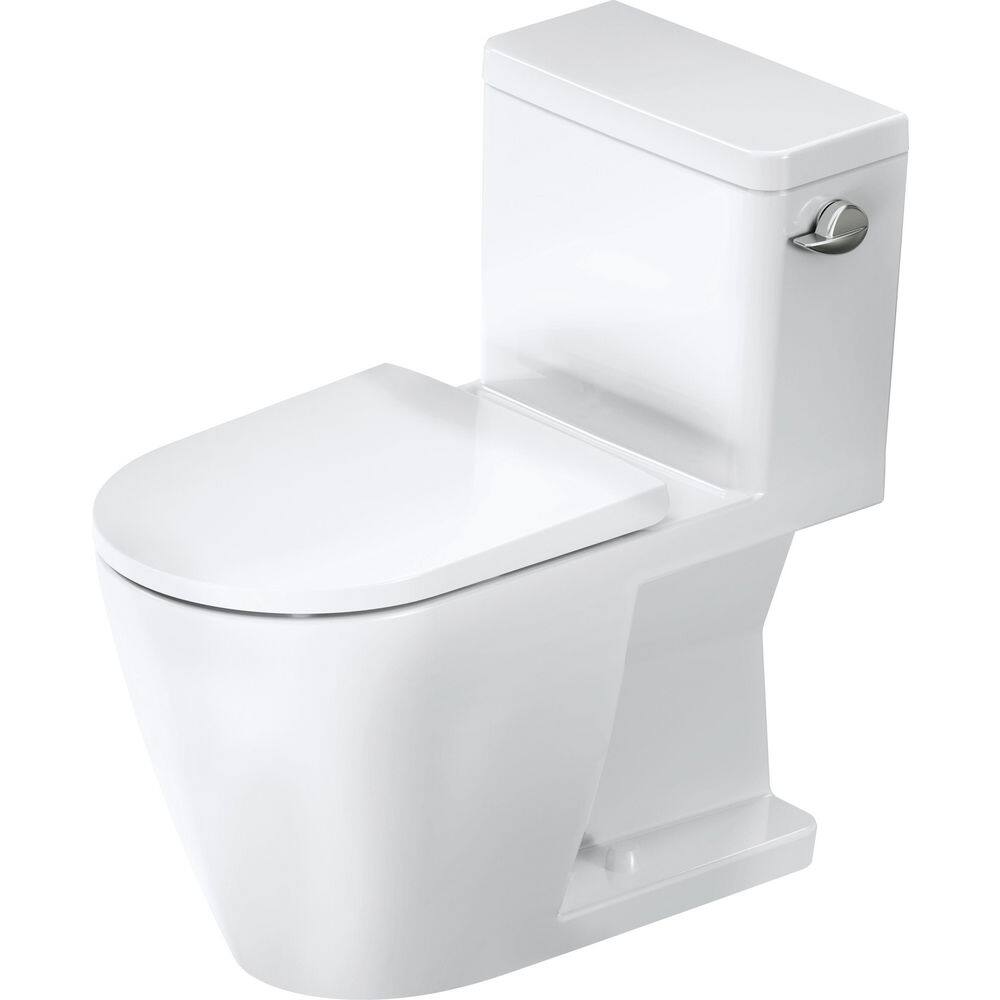 Duravit D-Neo 1-piece 1.28 GPF Single Flush Round Toilet in. White Seat Not Included 20080100U4