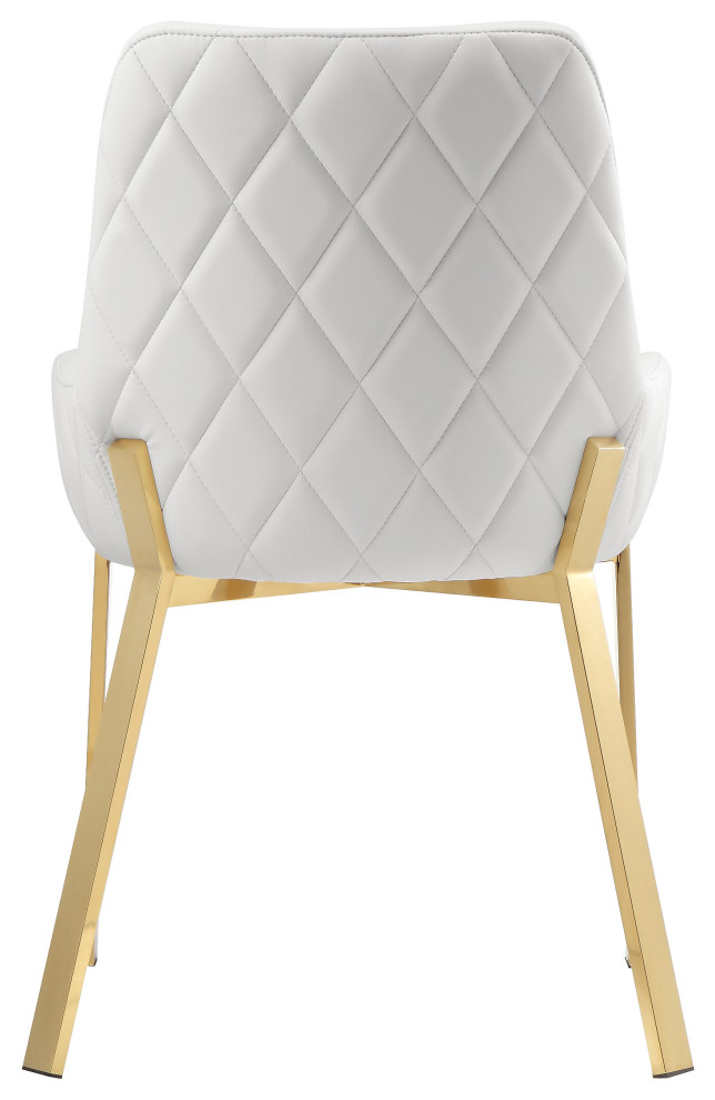 Hudson Diamond Tufted Chair Gold  Set of 2   Contemporary   Dining Chairs   by Pangea Home  Houzz