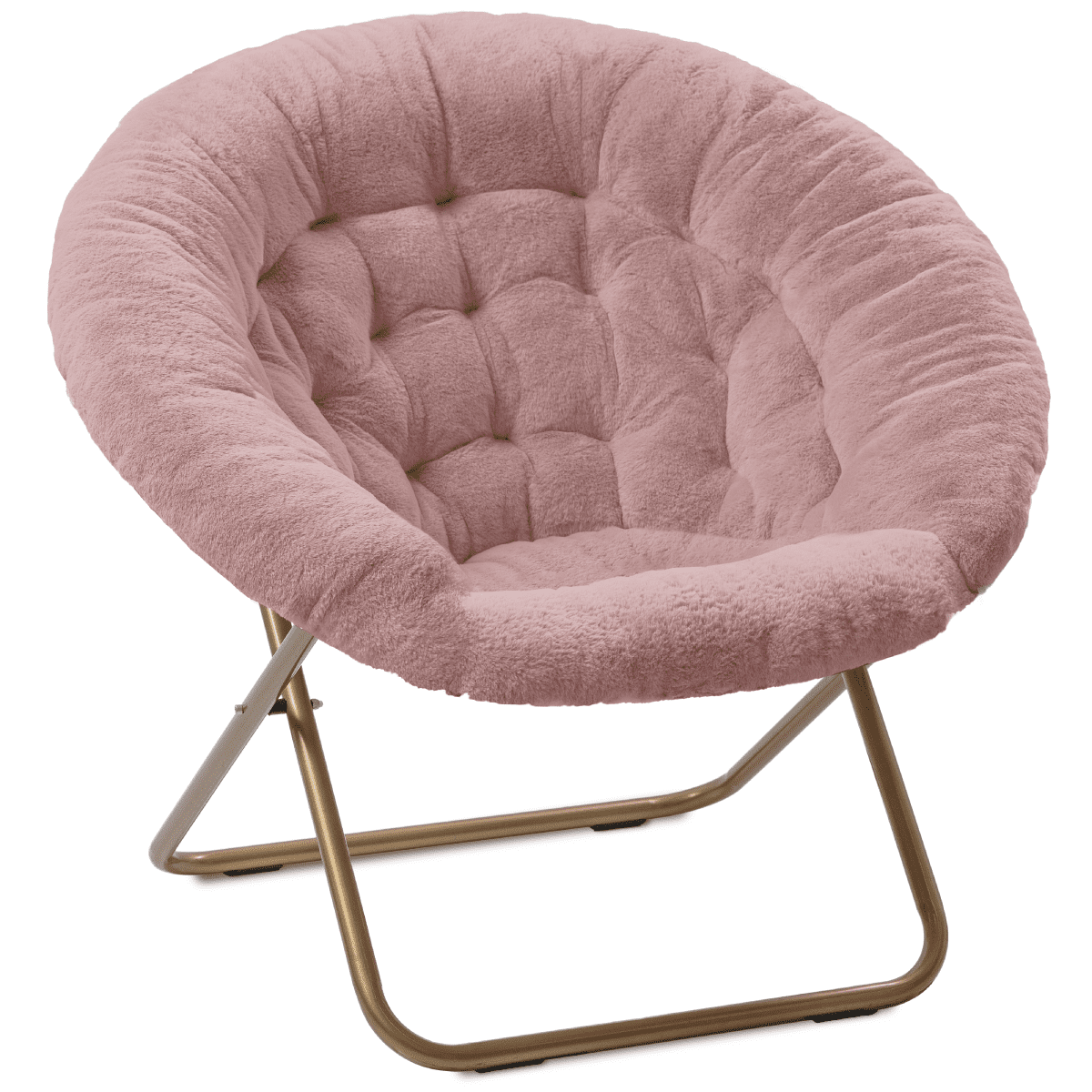 Milliard Faux Fur Folding Chair, Pink