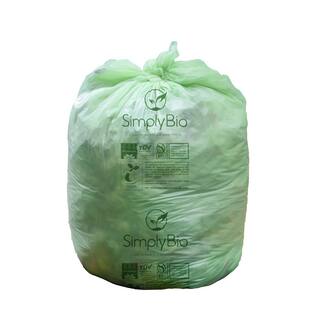 Simply Bio 55 Gal. Compostable Trash Bags with Flat Top Eco-Friendly Heavy-Duty (20-Count) SB-55GAL-F-20PK