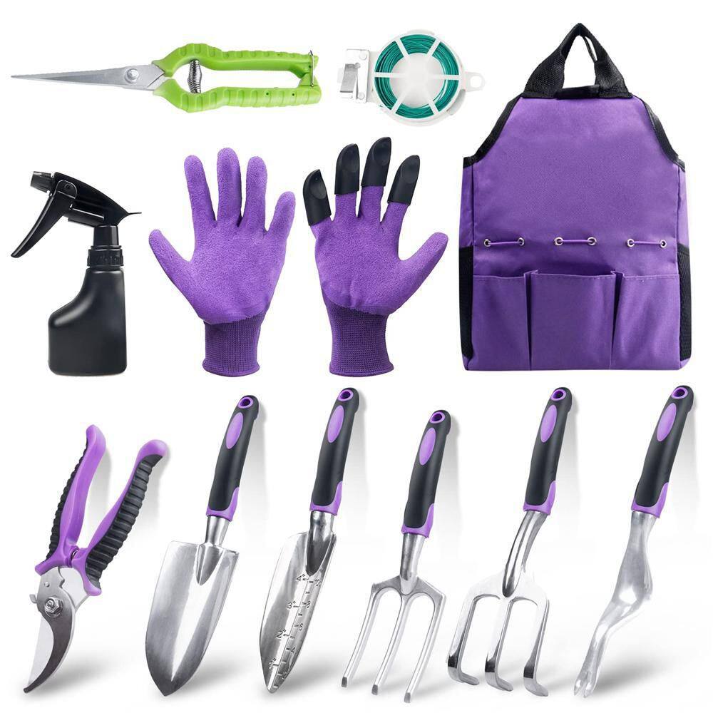 11-Piece Aluminum Alloy Steel Hand Tool Starter Kit Outdoor Heavy-Duty Garden Tool Set B09P5W8LG4