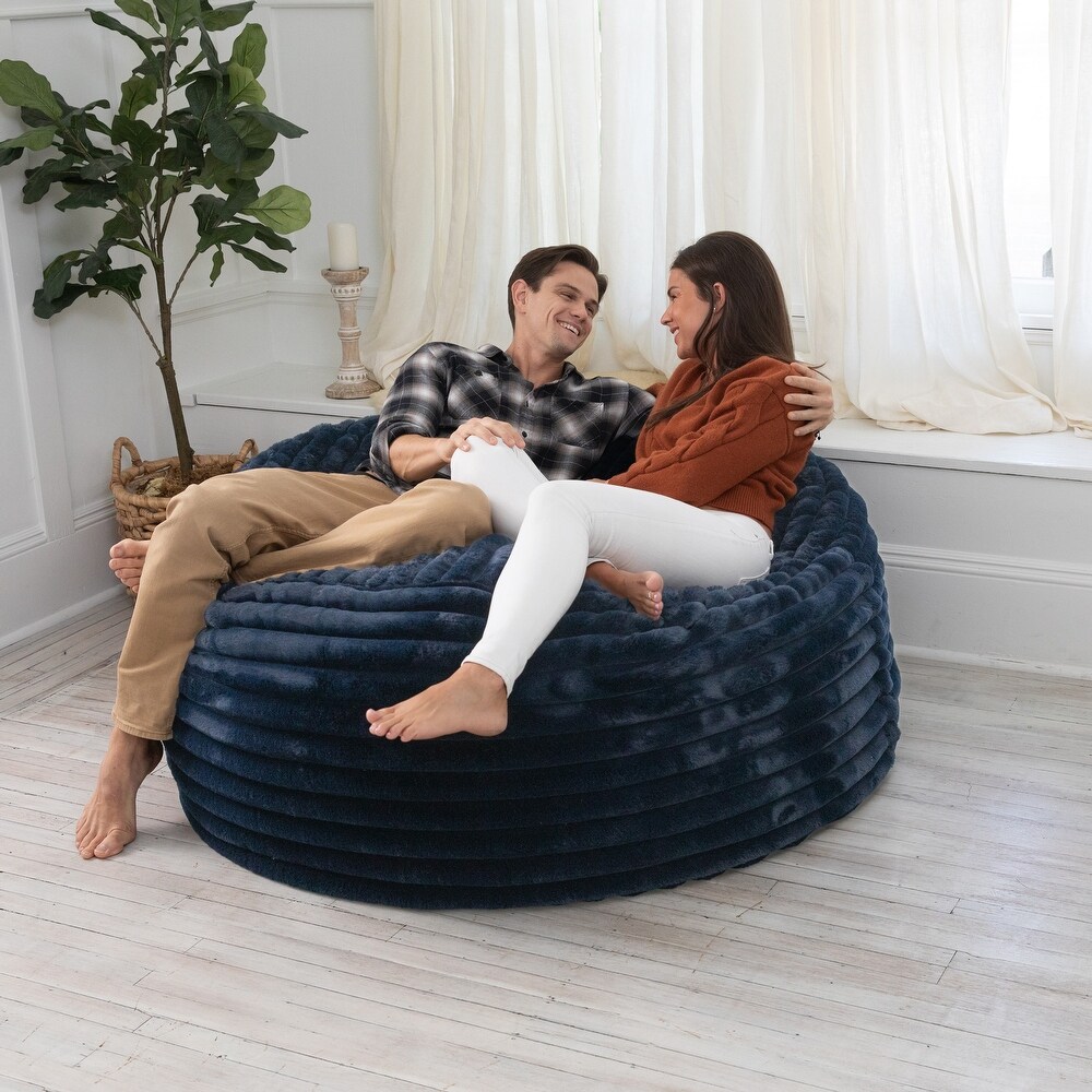 Jaxx Saxx 5 Foot Large Bean Bag Chair w/ Removable Cover for Adults  Mondo Fur