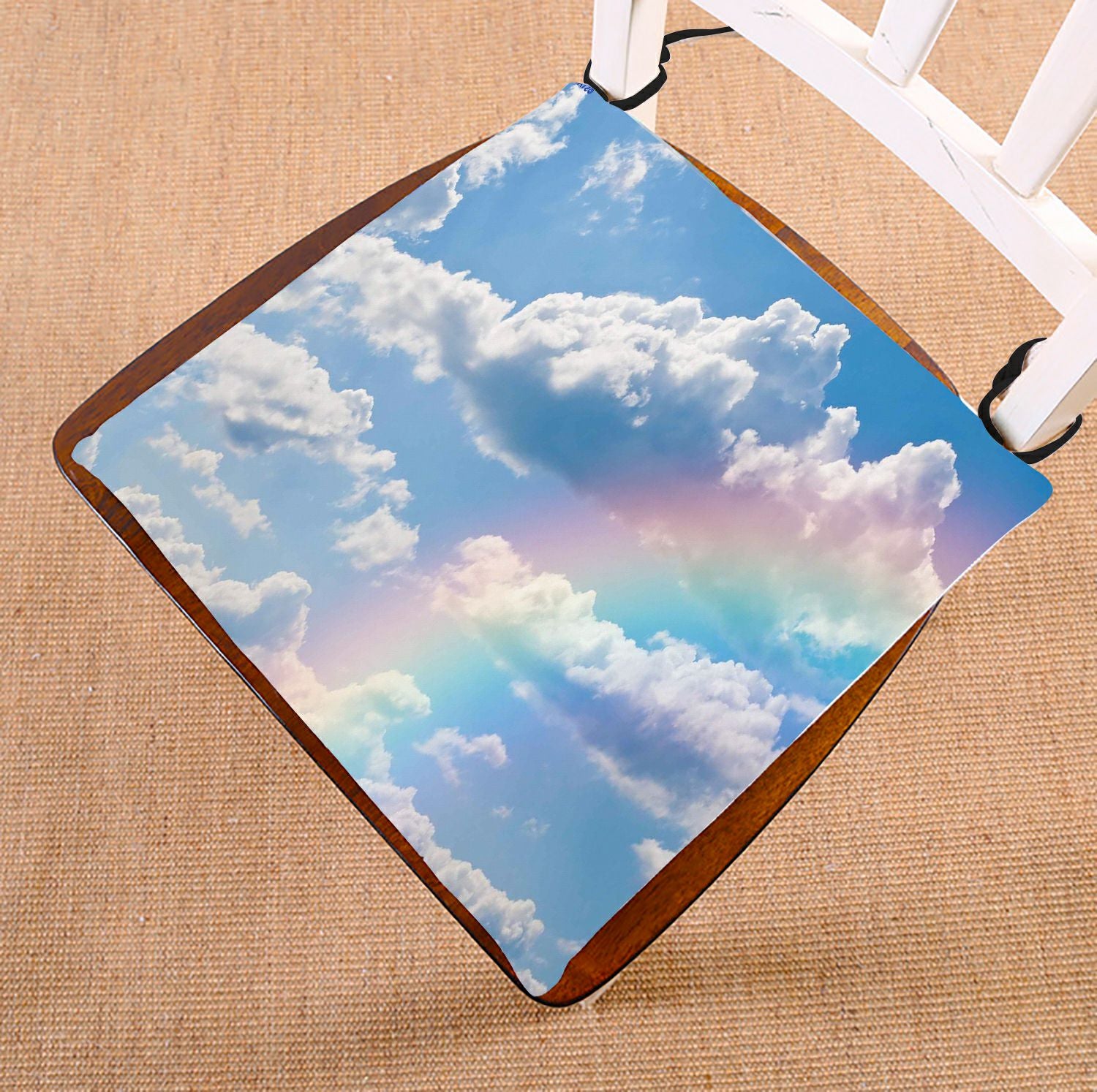 ZKGK Blue Sky White Clouds Seat Pad Seat Cushion Chair Cushion Floor Cushion Two Sides 16x16 Inches