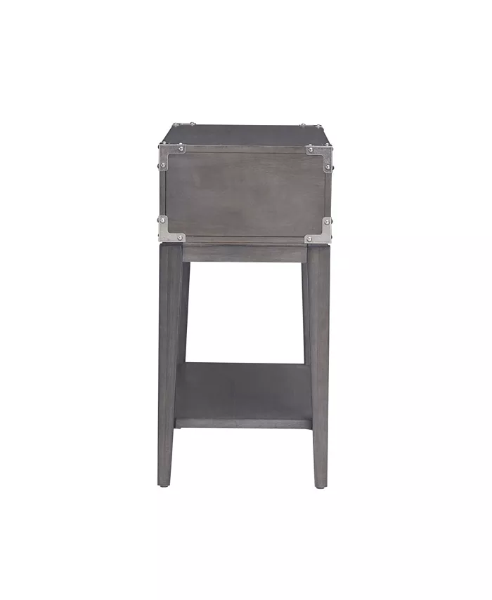 Leick Home Beckett Rustic Side Table Anthracite Pewter