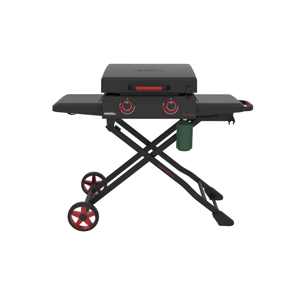 Nexgrill Daytona 2-Burner 21 in. Propane Gas Griddle with Foldable Cart in Black 720-1075B