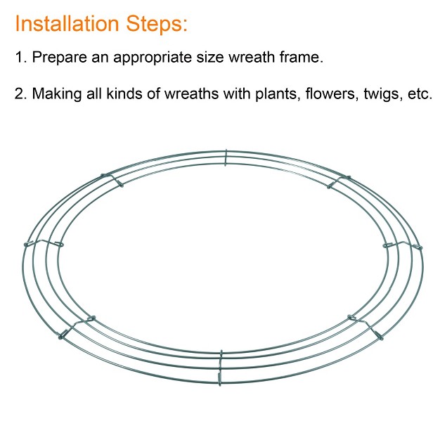 Unique Bargains Metal Wire Wreath Frames Form Hanger For Christmas Wedding Floral Arrangements 5 Pcs