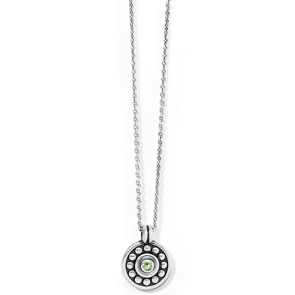 Brighton  Pebble Dot Medali Petite Reversible Necklace in Peridot (August)