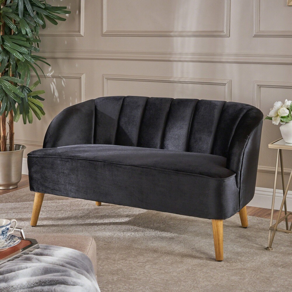 Amaia Retro Modern Velvet Loveseat Sofa by Christopher Knight Home