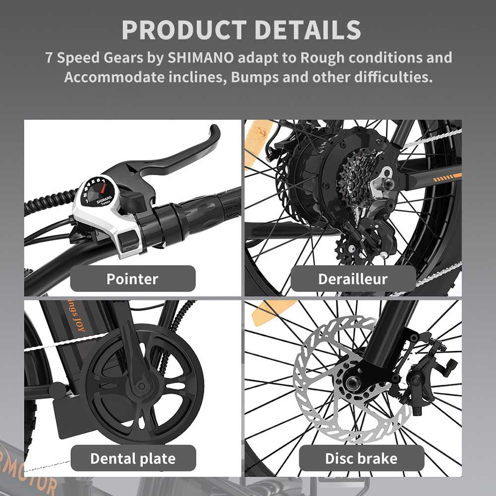 Yescom USA 20 Inch Folding Electric Bike Fat Tire E-bike 36V 500W