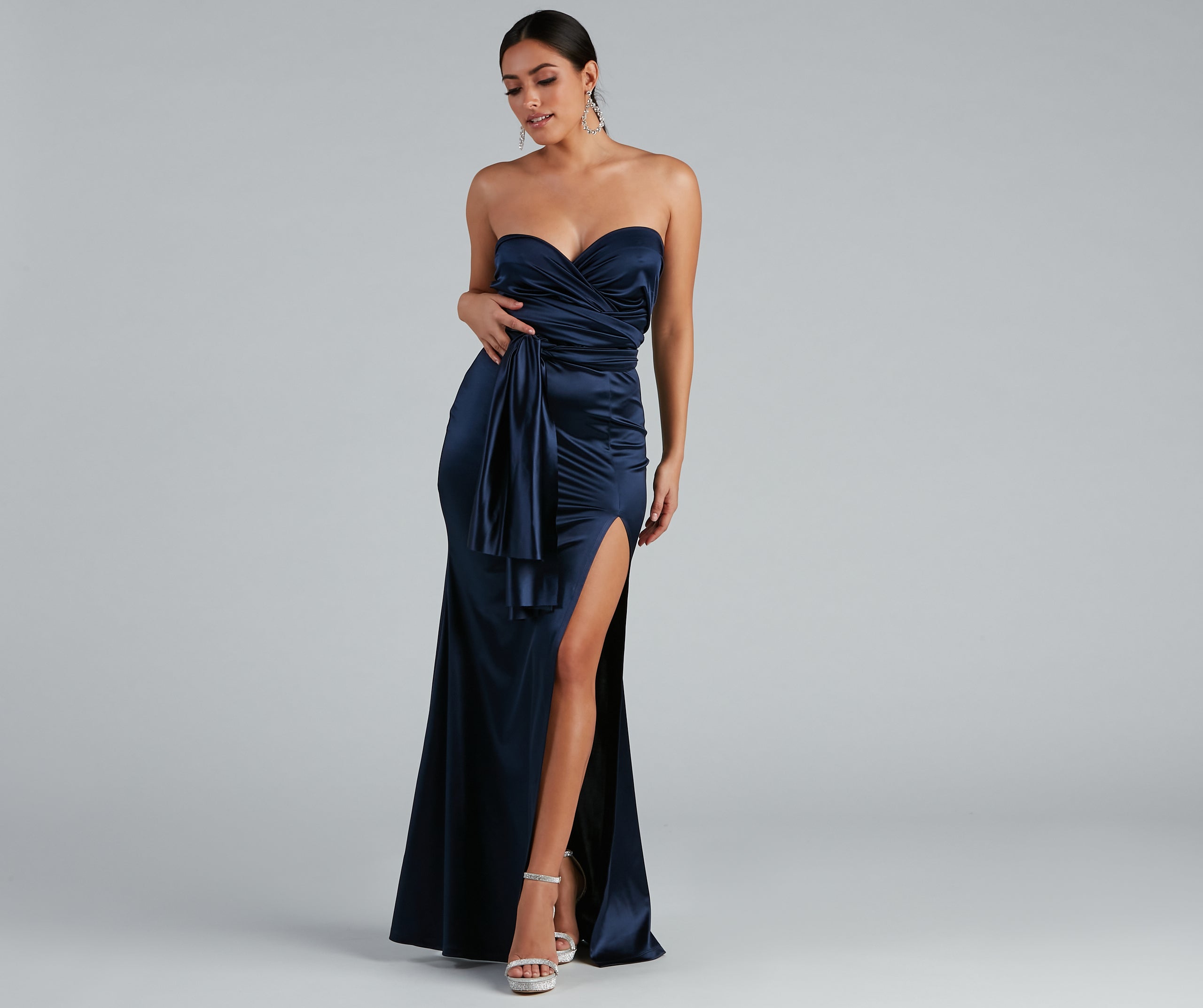 Johanna Formal Convertible Ties Satin Dress