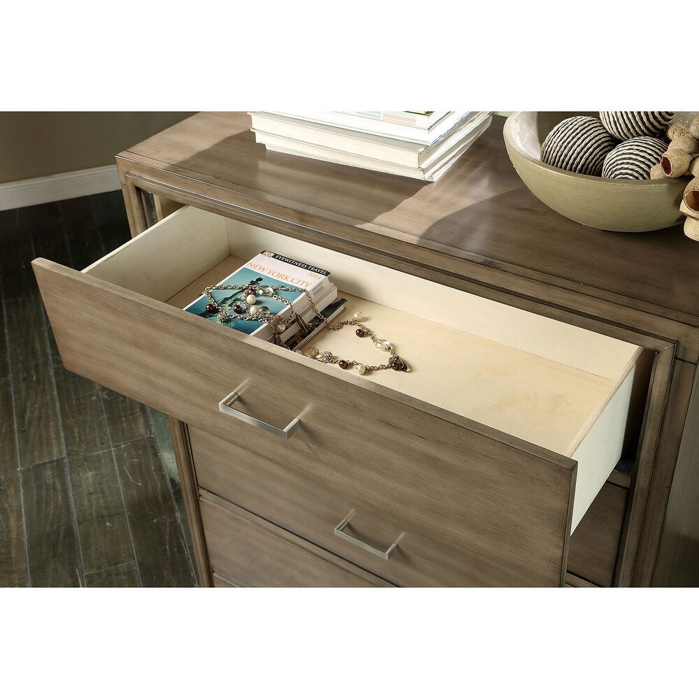 2 Drawers Wood Nightstand