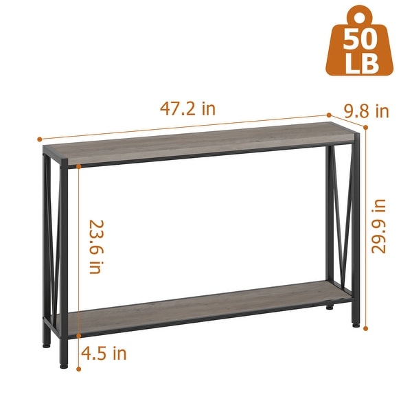 Grey Console Table， 47.2