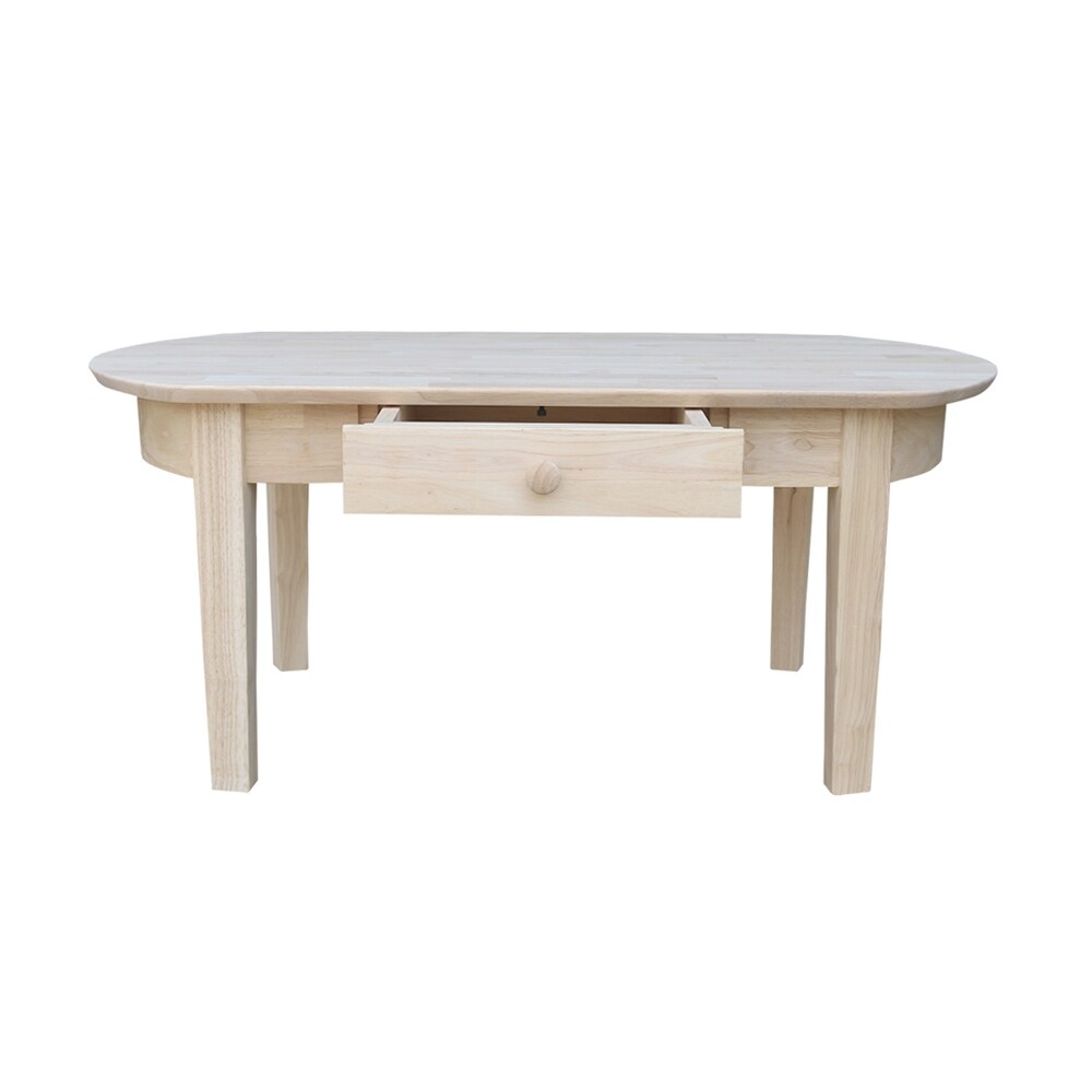 Philips Oval Unfinished Solid Parawood Coffee Table