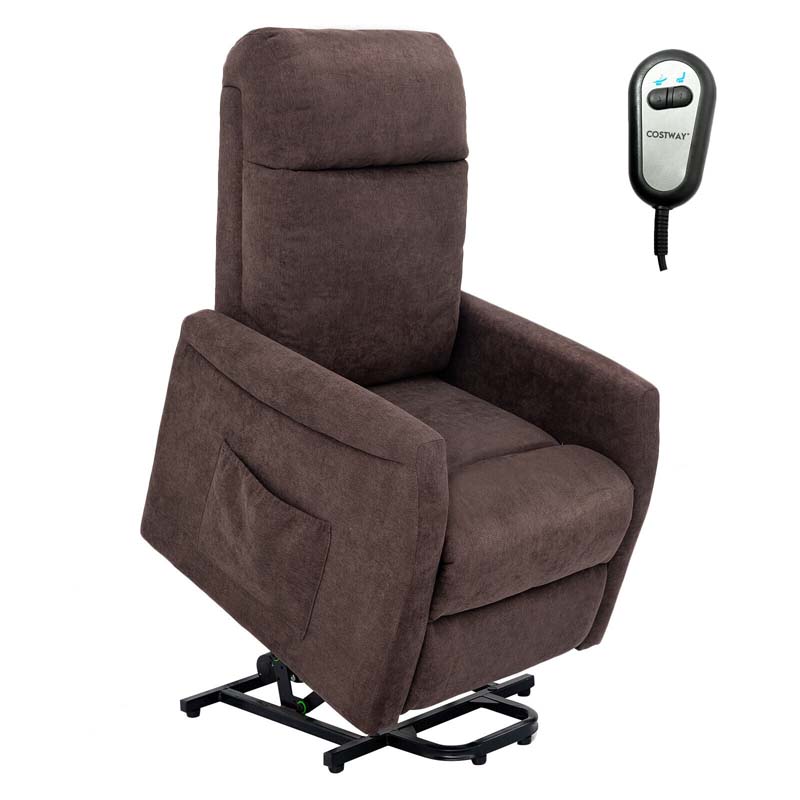 Fabric Power Lift Recliner Chair for Elderly, Electric Stand-Up Arm Chair with Remote, Adjustable Backrest, Side Pocket