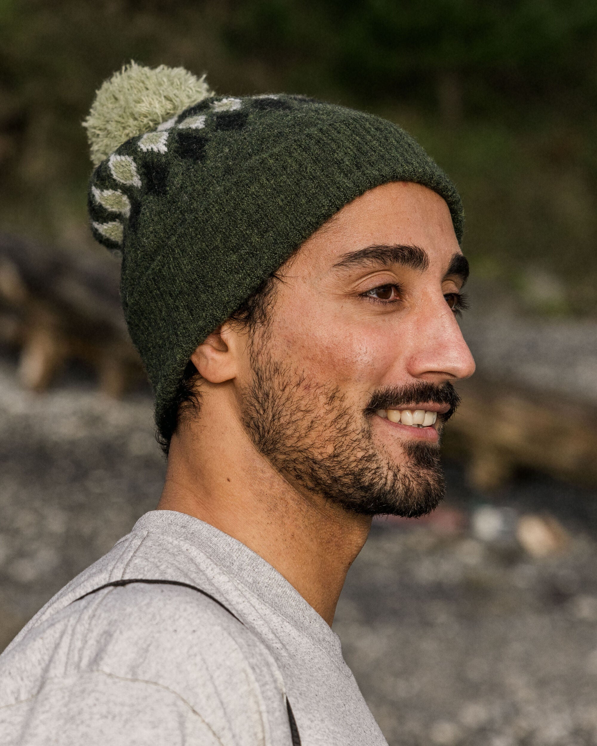 Snowdrop Recycled Bobble Hat - Khaki