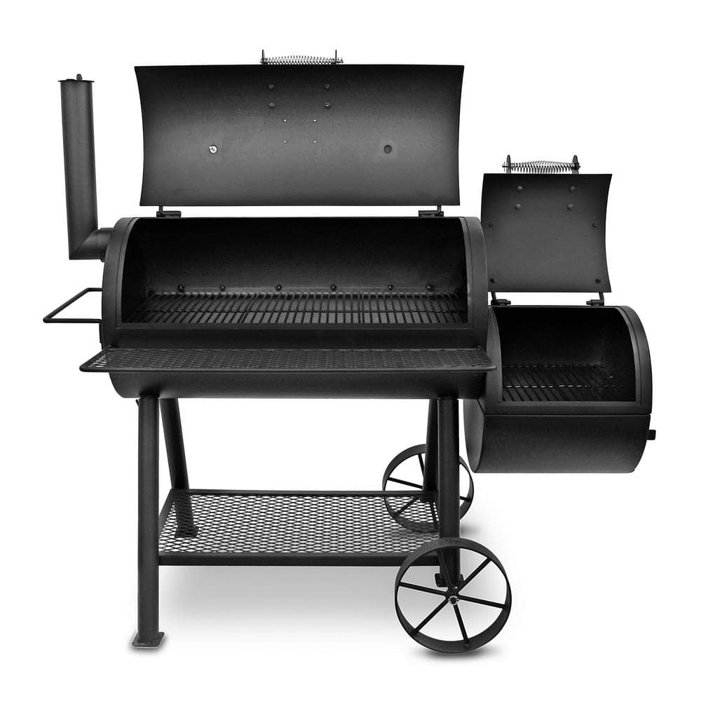 OKLAHOMA JOE'S Highland Offset Charcoal Smoker and Grill in Black with 900 sq. in. Cooking Space 15202031