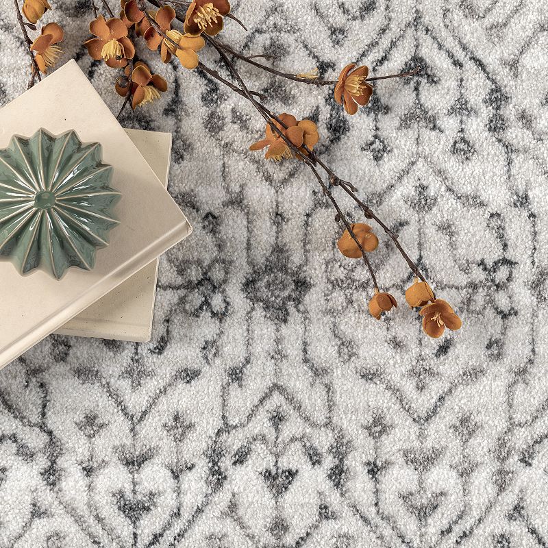 nuLoom Michelle Distressed Vintage Bordered Fringe Area Rug