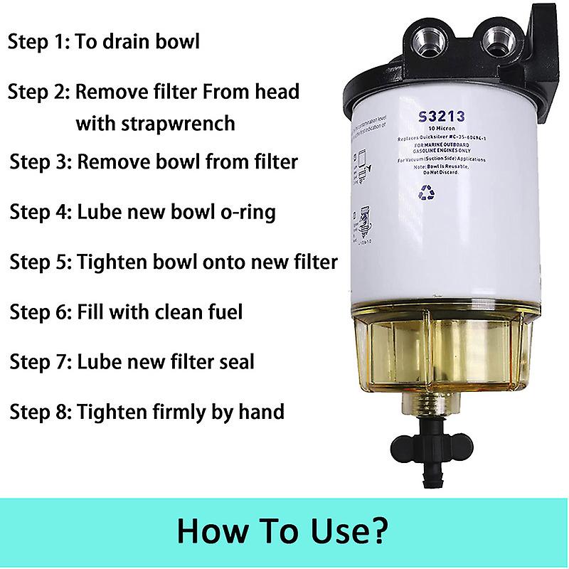 Boat Fuel Filter Marine Fuel Water Separator Mercury/Yamaha Outboard 10 Micron