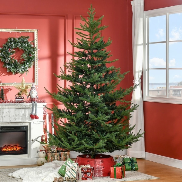 HOMCOM 7.5 ft. Artificial Unlit Christmas Tree with Stand