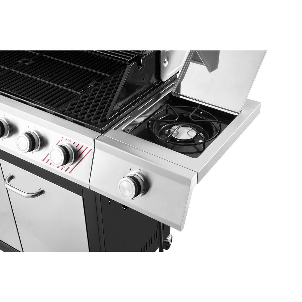 Dyna-Glo DGF571CRN-D 6-Burner Natural Gas Grill in Stainless Steel with TriVantage Multi-Functional Cooking System