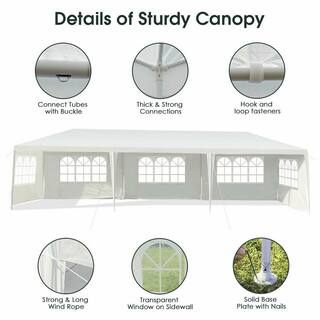 10 ft. x 30 ft. Outdoor Party Wedding 5 Sidewall Tent Canopy Gazebo OP-HKY-3935WH