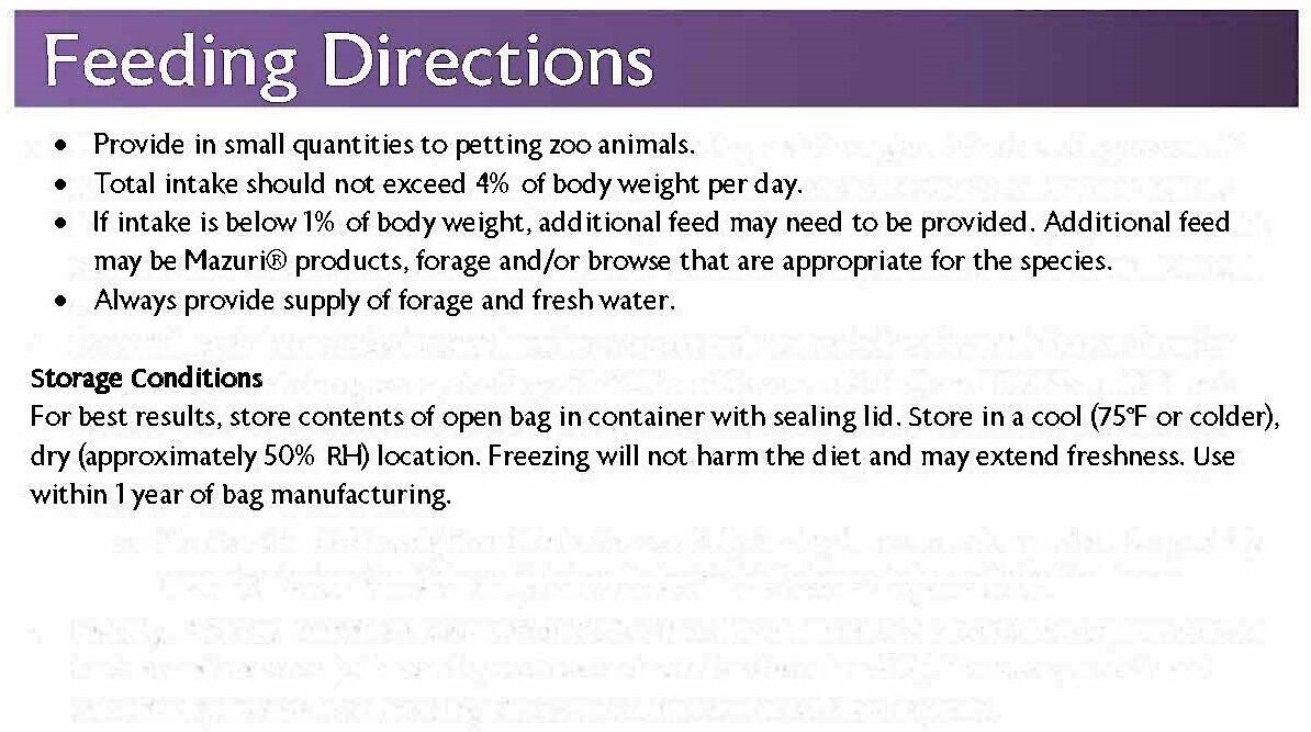 Mazuri Petting Zoo Animal Food， 40-lb bag